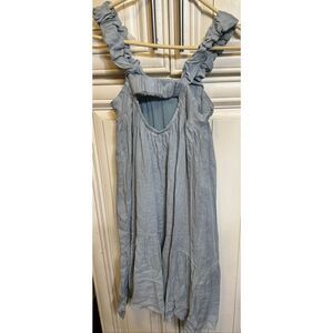 Zara Girls Elasticized Cutout Back Tiered Midi Dress Blue Size 9